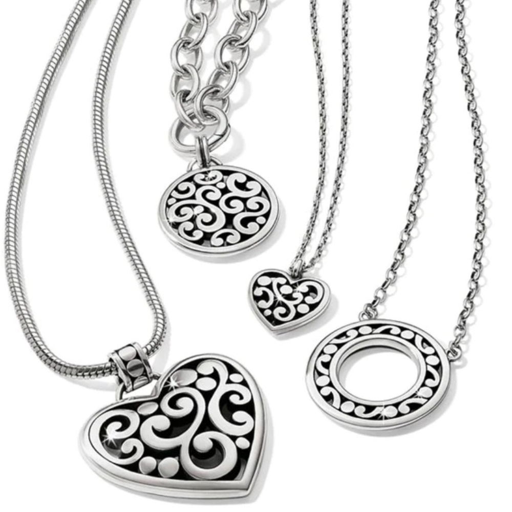 Brighton Silver Shiny Necklace with bag